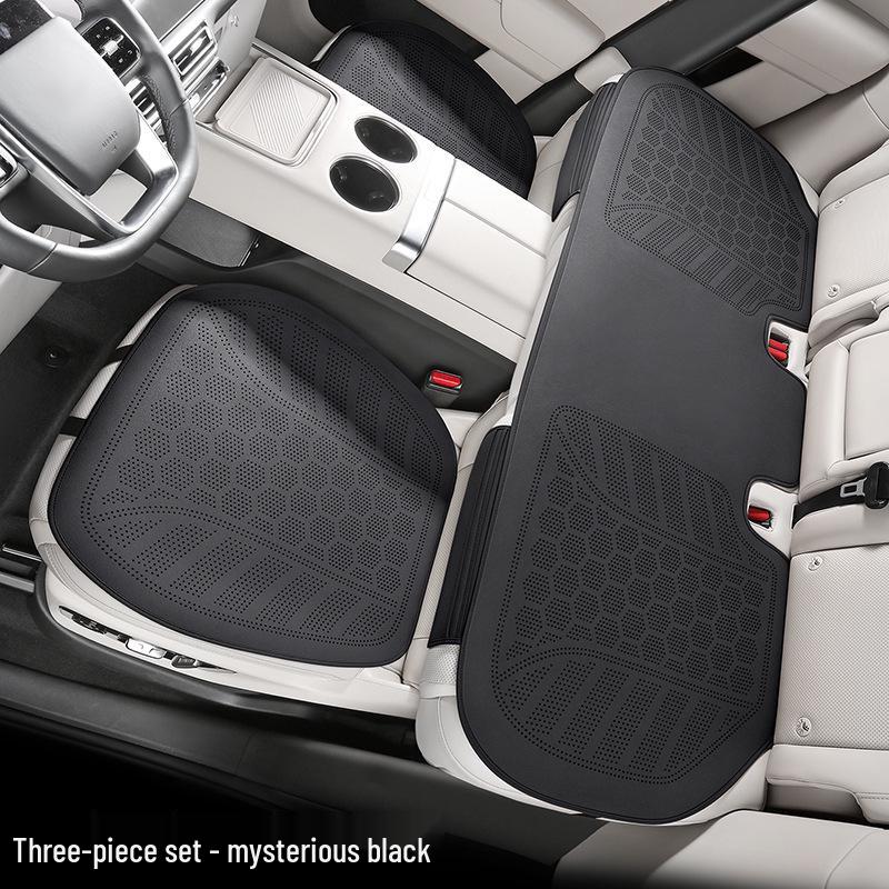 Universal Perforated Suede Leather Car Seat Cushion - Breathable for All Seasons