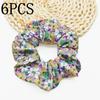 6pcs/lot Hair Scrunchies Bands Scrunchy Ties Ropes Ponytail Holder for Women Accessories Fabric Headwear Ditsy Floral Sweet Cute