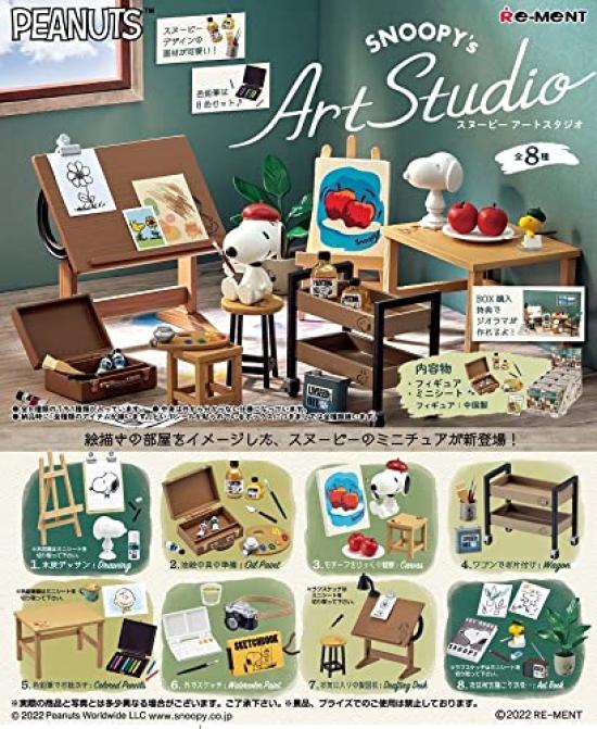 

Re-ment PEANUTS SNOOPY s Art Studio BOX продукты, 8 видов, 8 штук