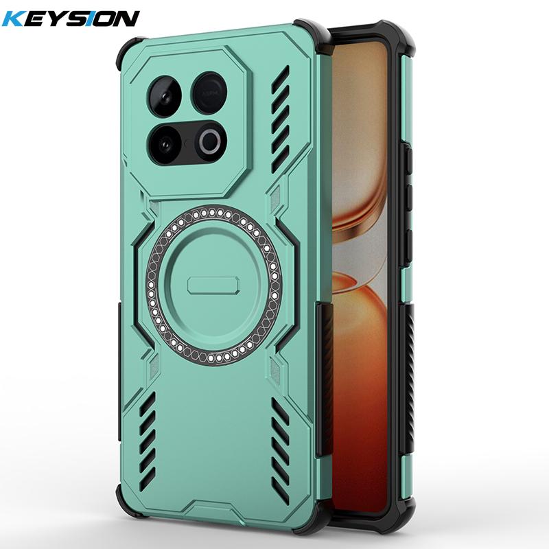 KEYSION Hollow Heat Dissipation Case for IQOO Z10 Turbo Pro Magnetic Cooling Shockproof Phone Cover for for for IQOO Z10 Turbo