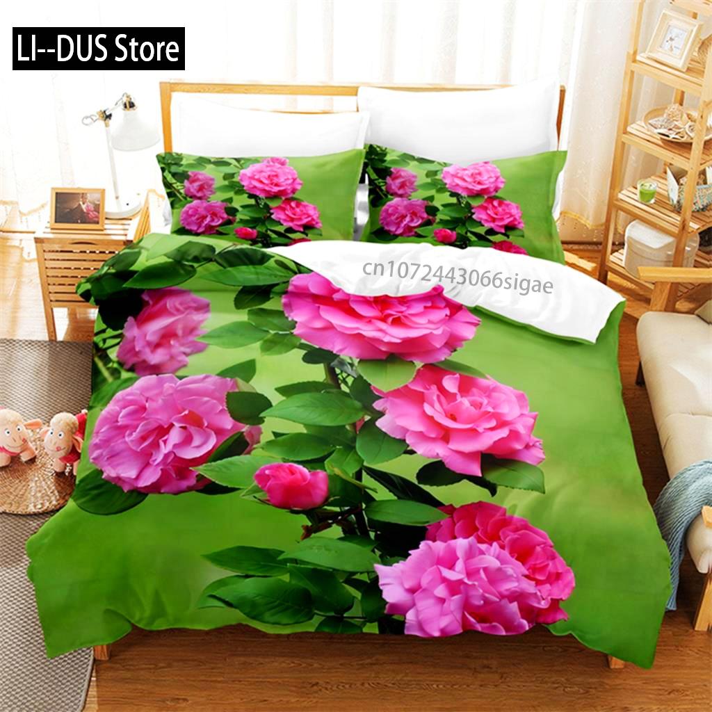 Flower Plants Bedding Set Duvet Cover Set 3d Bedding Digital Printing Queen Size Bedding Set Fashion Design