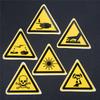 5pcs Triangle Warning Sign Sticker 2.5/5cm Alarm Logo Label Beware Hurting Heating Corrosion Poison Laser Bumping Self-Adhesive