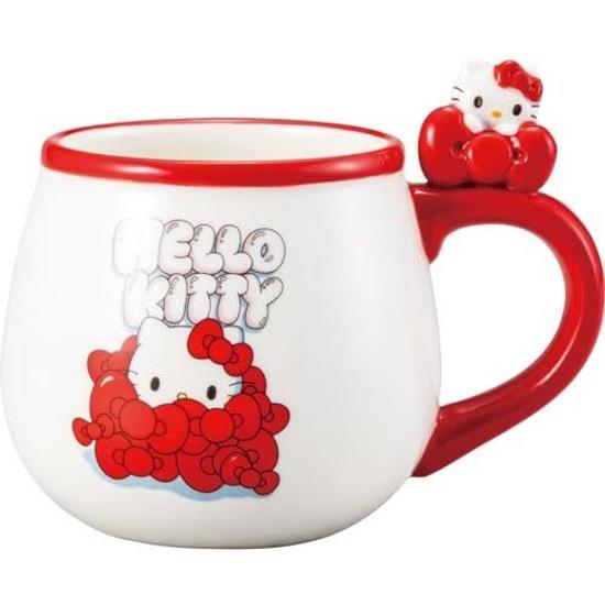 Sanrio Hello Kitty Mug Figure Edgy Ribbon Goods Miscellaneous Tableware White Approximately 910cm 340ml SAN4800