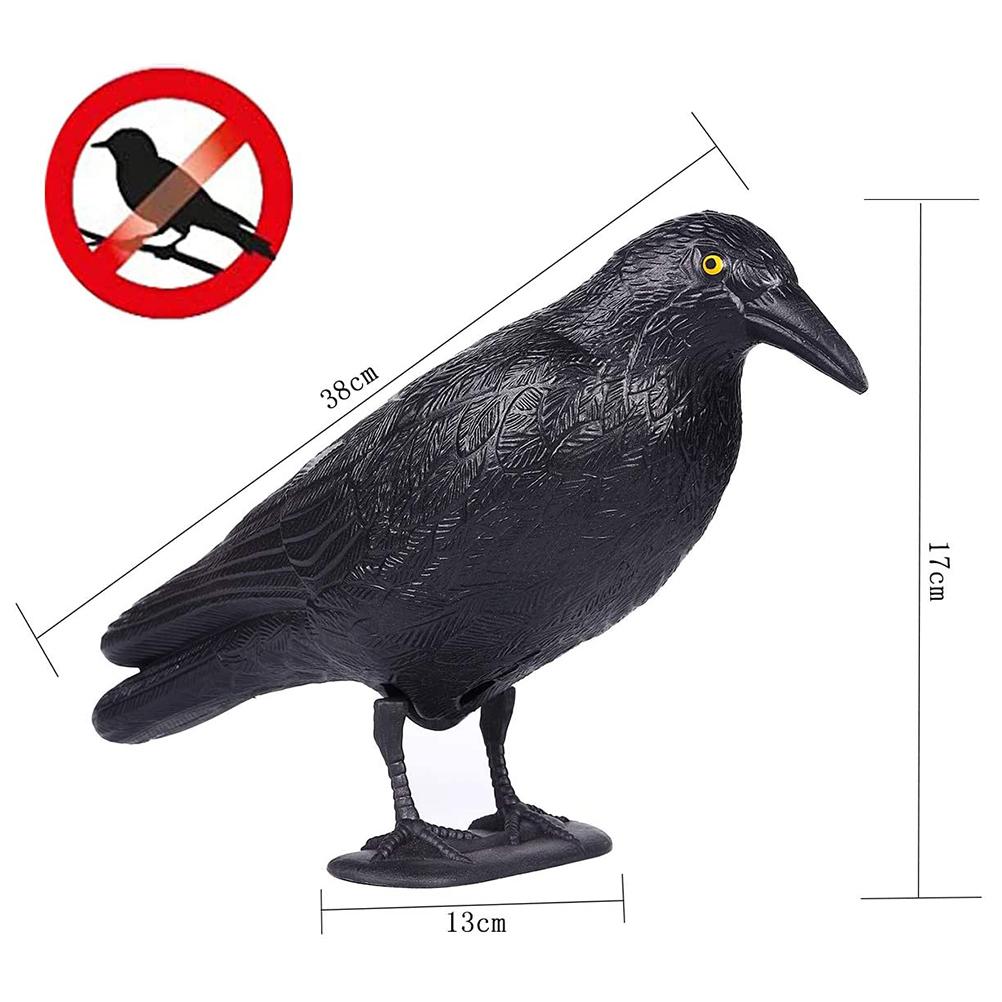 Bird Scarecrow Fake Plastic Crow Black Feathered Crows Bird Repellent for Outdoor Garden Yard