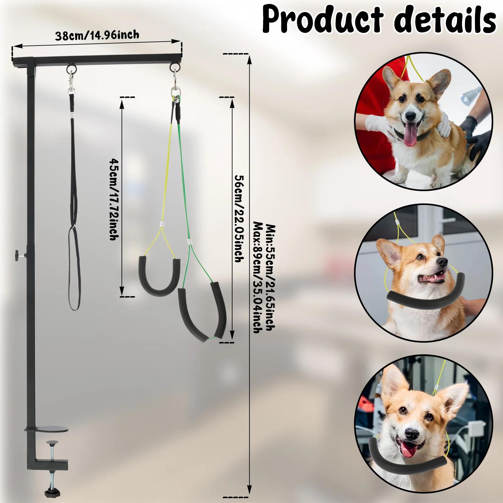 

Dog Grooming Table Arm Iron Pet Grooming Stand with Clamp Height Adjustable Fixed Dog Beauty Stand for Pet Nail Clipping Haircut 1 Set чорний