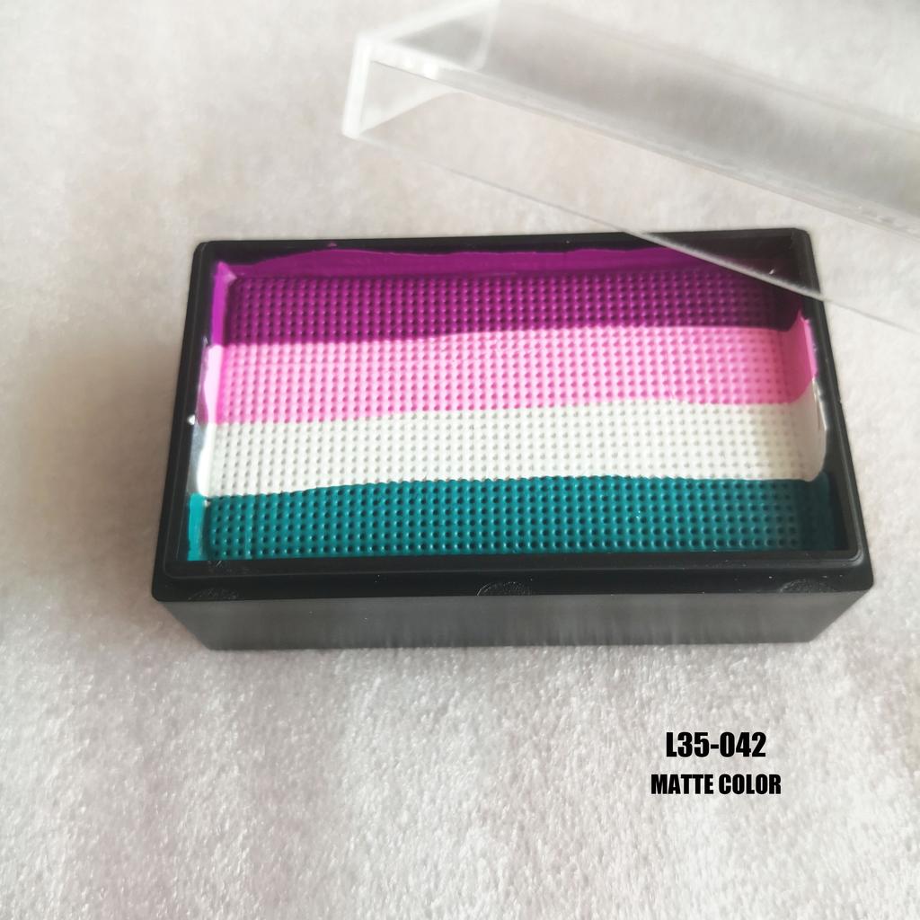 35g One Stroke Rainbow Split Face Body Paint UV Glow Water Activated Cake Liner for Body Art