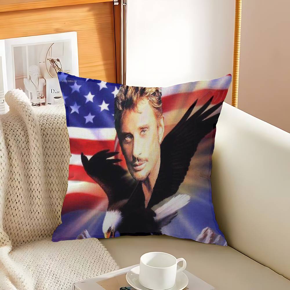 French rock star Johnny Hallyday Pillow Gift Home Office Decoration Bedroom Sofa Car Cushion Cover case 45x45