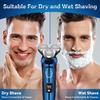 Electric Razor for Men, Rechargeable Electric Shaver, Waterproof Wet Dry Shaver, Cordless Razor (Blue)