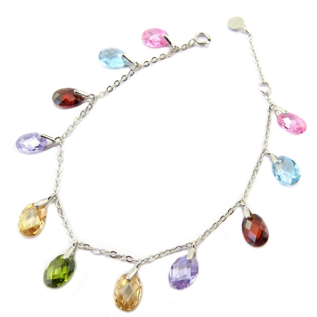 Les Trésors De Lily [P2331] - Bracelet Argent 'Linda' multicolore (rhodié) - 6x7 mm