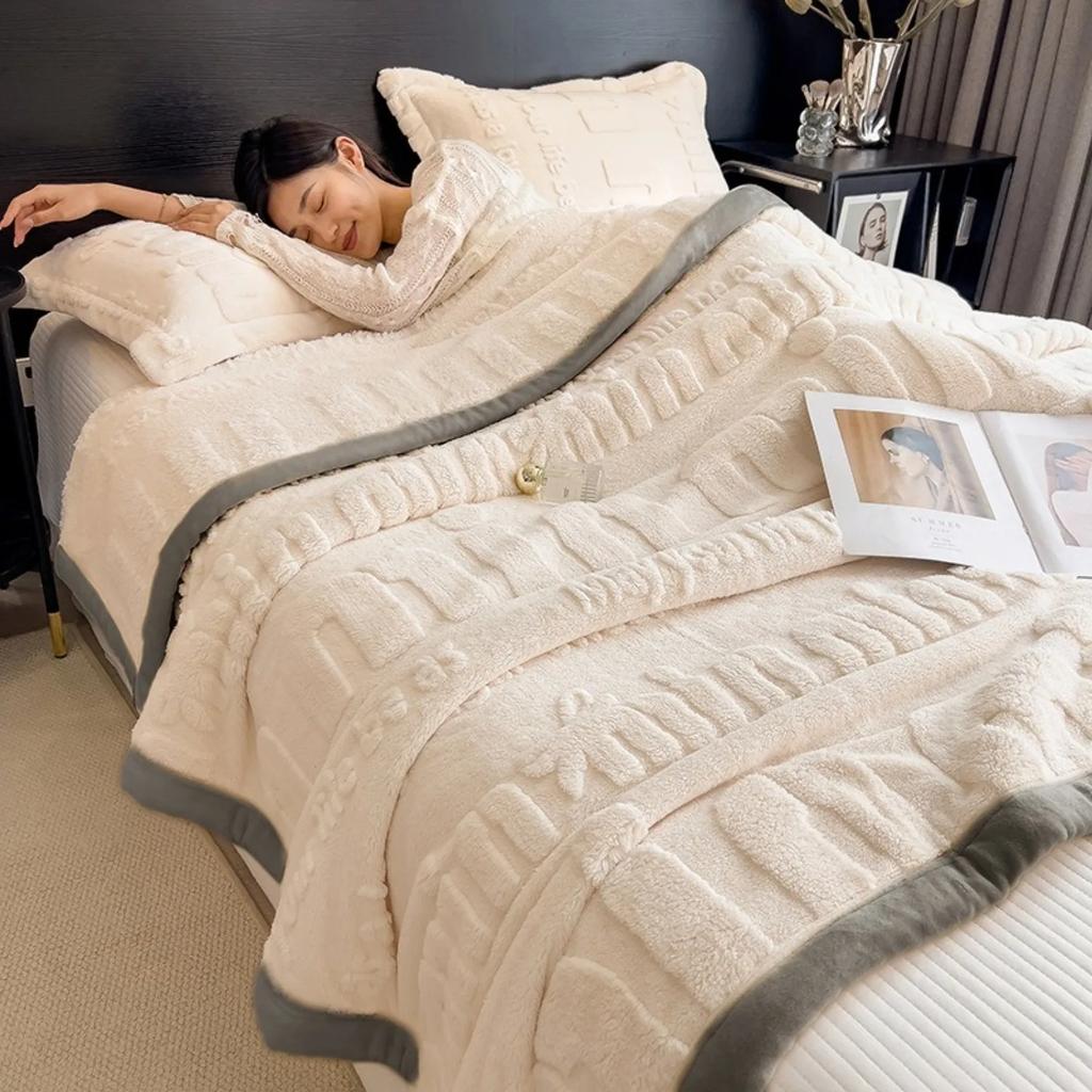 1PC New Winter Blanket for Bed Soft Fluffy Sofa Blankets Warmth Cozy Four-season Versatility Blankets for Beds Sofa Nap Blanket