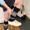 Lolita Retro Lattice Stockings Patchwork Leg Socks Retro Maillard Leg Warmer  Girls