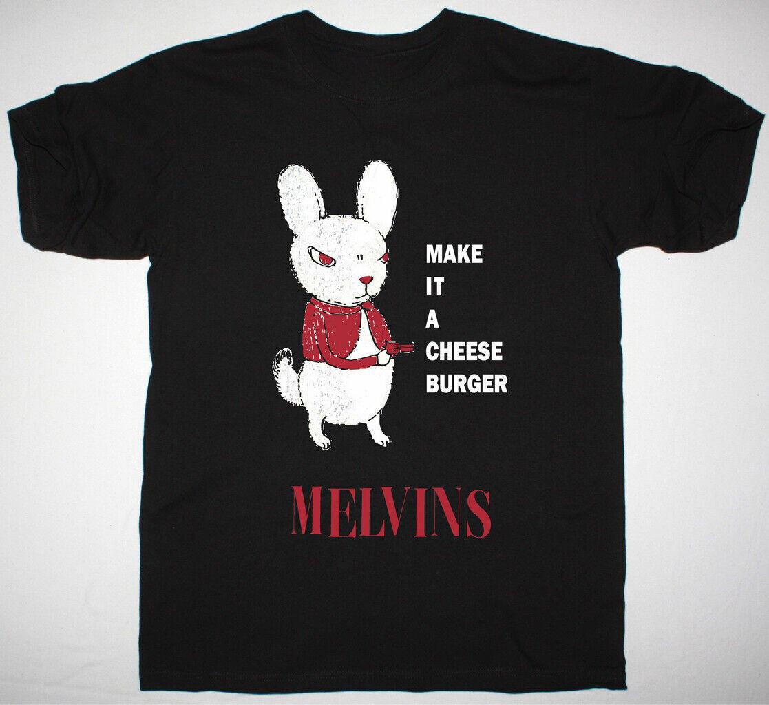 

intage Melvins Bunny Men T-Shirt Tops tees Men s Women s Black Unisex Cotton All Sizes S-4XL L