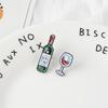 Red Wine Glass Bottle Pins Brooches Badges Hard Enamel Pins Backpack Bag Hat Leather Jackets Fashion Accessory Super White G