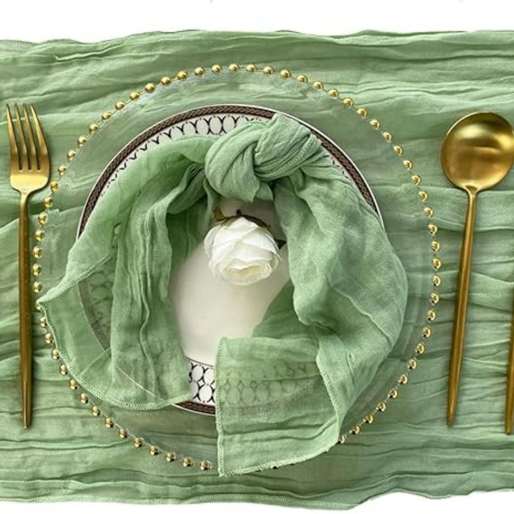 6 szt. serwetek z gazy, serwetek obiadowych, miękkich serwetek boho, rustykalnych, pomarszczonych serwetek z tkaniny serowej, hurtowych na wesele, imprezę, dekoracje