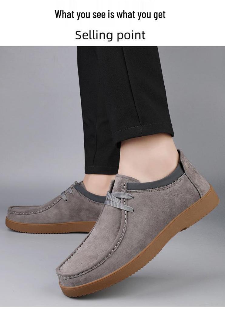 Cross Genuine Leather Men's Loafers - Retro, Soft Sole, Breathable, Trendy, Versatile Casual Shoes (Available in Sizes 45-47)
