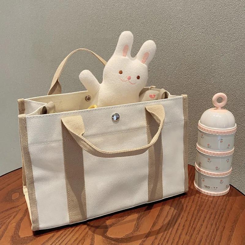 Canvas Damentaschen Umhängetasche Große Kapazität Ausflug Multifunktionale Mama Mutter und Baby Tasche Schlicht