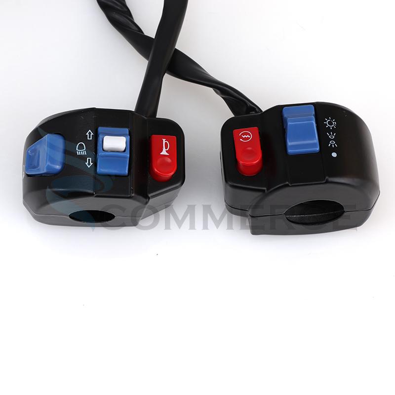 Aluminum 22mmATV Motorcycle Switches Motorbike Horn Button Turn Signal Electric Fog Lamp Light Start Handlebar Controller Switch