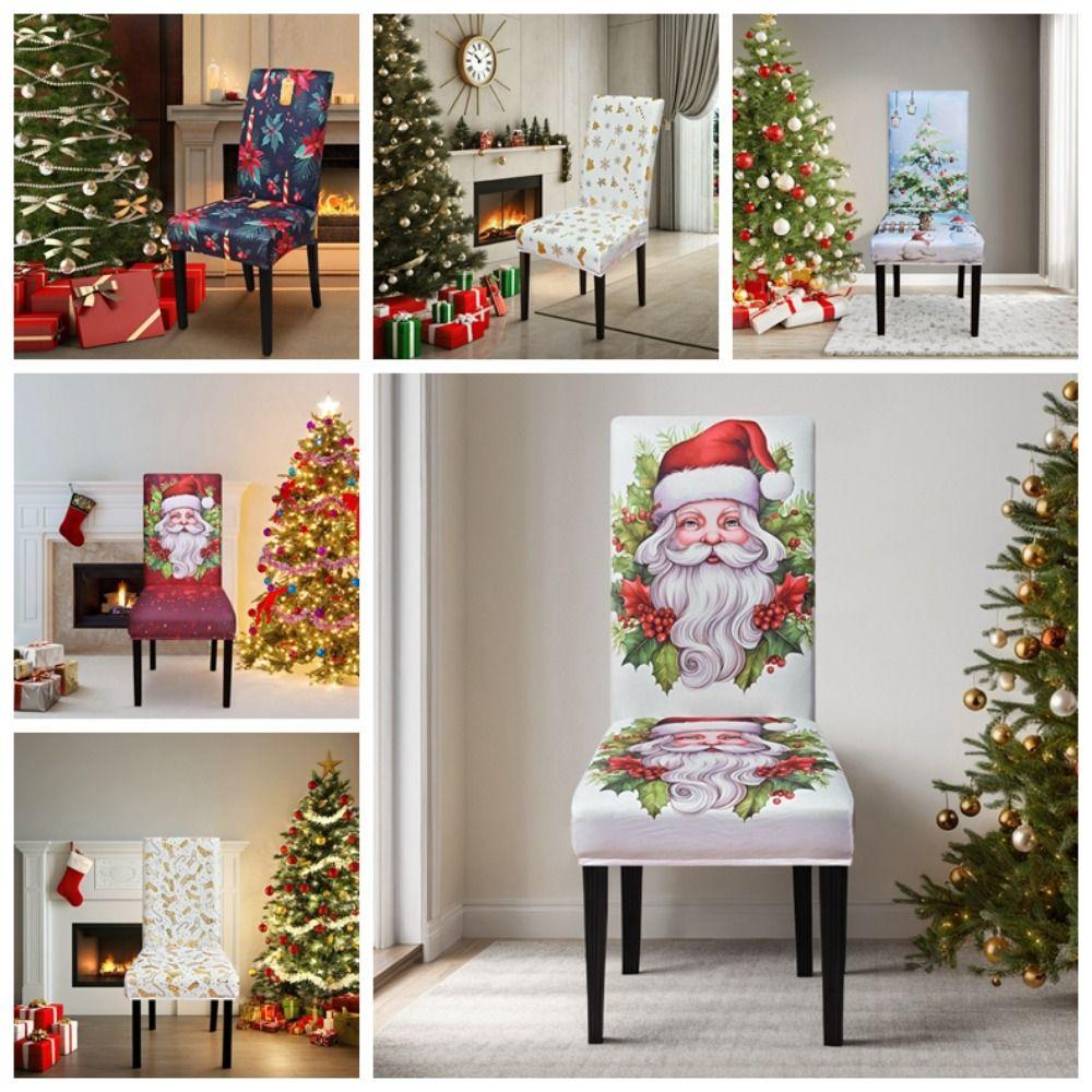 Cartoon Christmas Chair Cover Seat Protector Wear for Chairs Dinner Chair Seat Cover  Party Decor