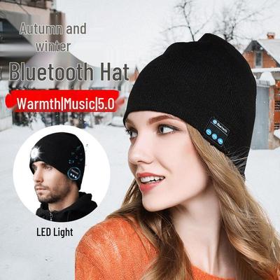 Unisex Bluetooth Headset Knitted Hat for Running, Cycling, and Winter Sports