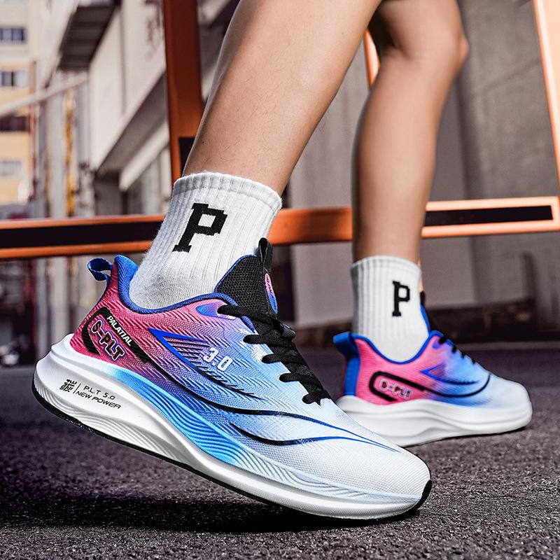 Guochao full palm carbon plate youth non-slip wear-resistant sports shoes male students youth shock-absorbing racing running shoes tide