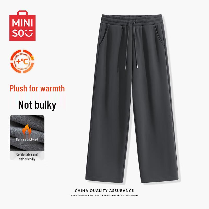 MINISO Men's Winter Warm Fleece-lined Casual Straight Leg Pants