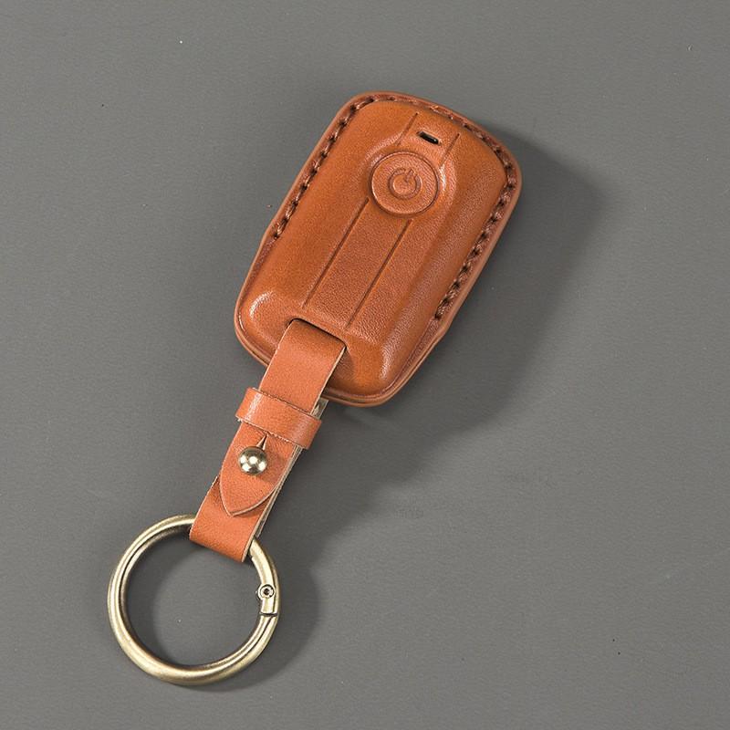 Premium Genuine Leather Key Case Cover Yamaha XMAX 300 NVX 155 NMAX Motorbike Keys Round Snap