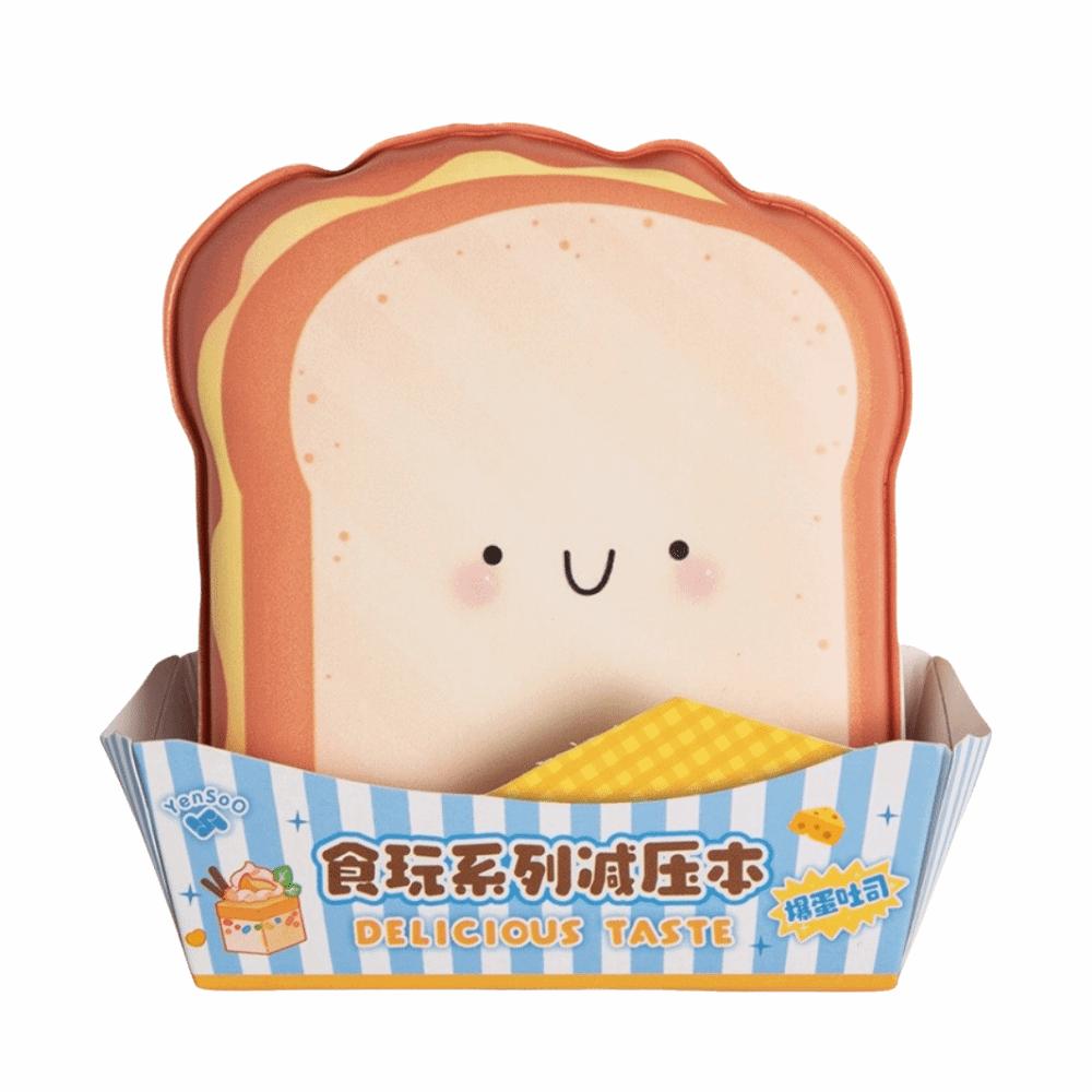 PU Cover Paper Memo Pad Cartoon Toast Squishy Notebook Mini Squeeze Diary Stationery Use