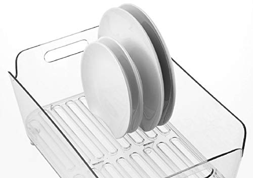Pearl Metal Dish Drainer Rack Set (Clear), 38cm Wide X 24cm Deep X 15cm High, Acrylic, HB-3731
