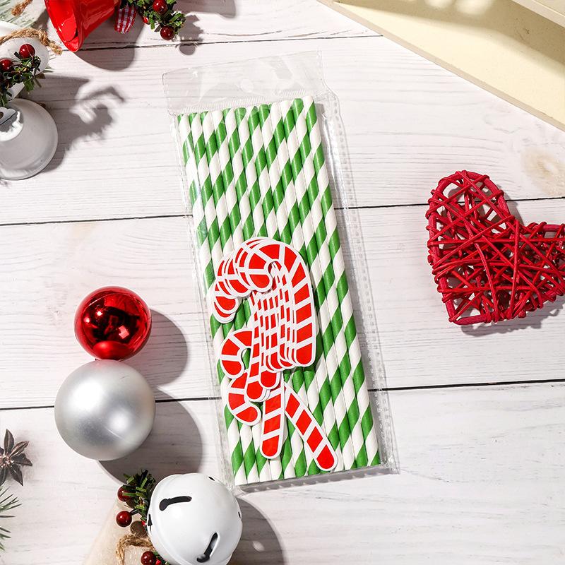 

12pcs/pack Christmas Paper Straws Santa Claus Snowman Christmas Party Decoration Straw 2026 New Year Party Supply