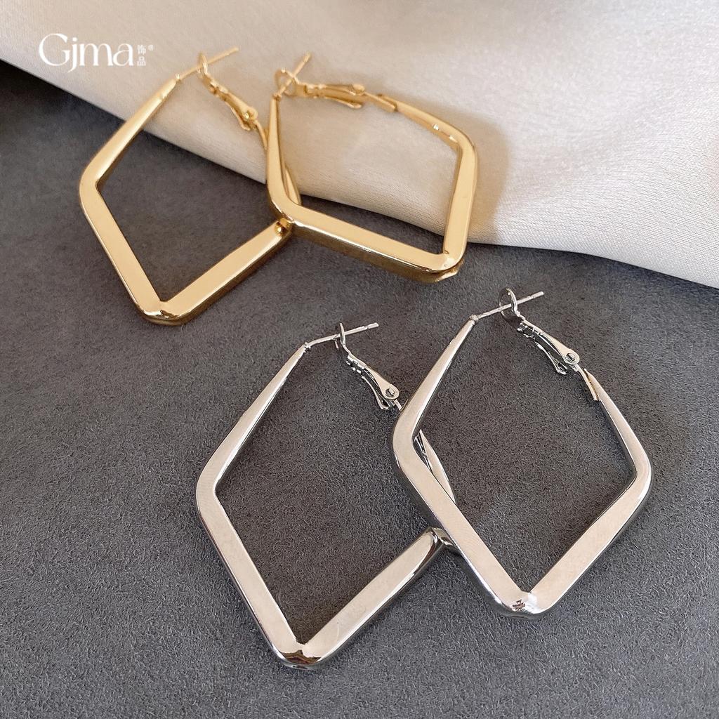 European and American simple rhombus hollow earrings light luxury earrings personalized earrings