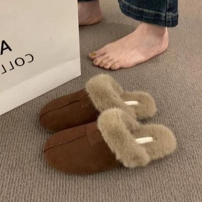 Korean Women's Premium Feeling Slippers - Warm and Warm Countertop Cotton Winter Home Slippers Thick Bottom Casual Indoor Shoes