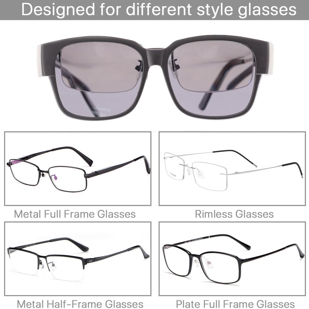 VANANA Over-the-Eye Sunglasses with Polarized Lenses, UV400 Protection, for Men and Women, Lightweight Full-Coverage Frame, for Driving, Fishing, and