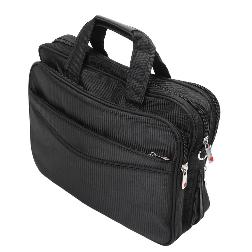 Czarna 15-calowa torba na ramię na laptop biznesowy do biura, podróży, wodoodporna, rozszerzalna, teczka na laptopa Czarna 15-calowa