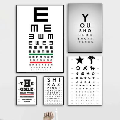Modern Minimalist Eye Chart Canvas Wall Art  HighDefinition Poster for Home Bedroom or Eye Clinic Decor  Stylish Optometry Print