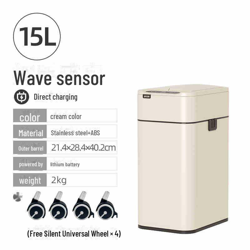 Jieanhui Smart Induction Trash Can with Lid for Bathroom, Kitchen, and Living Room - Automatic Packaging