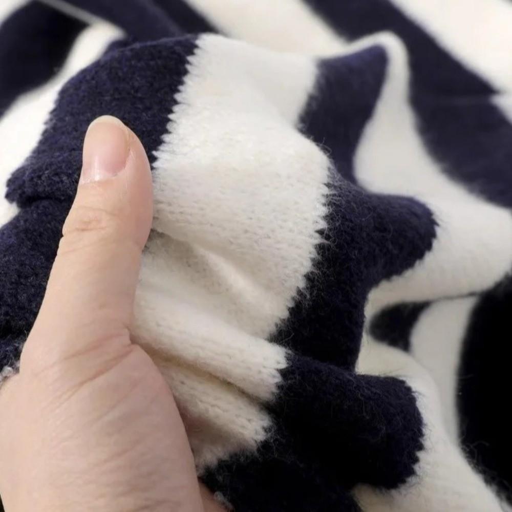 Striped Print Women Shawl Big Triangle Scarf Comfortable Scarf Fashion Accessory