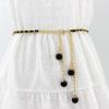 Fashion Elegant Ladies Pearl Waist Chain Metal Chain Belt Wild Waistband Women Dress Decoration Belts Slim Belt