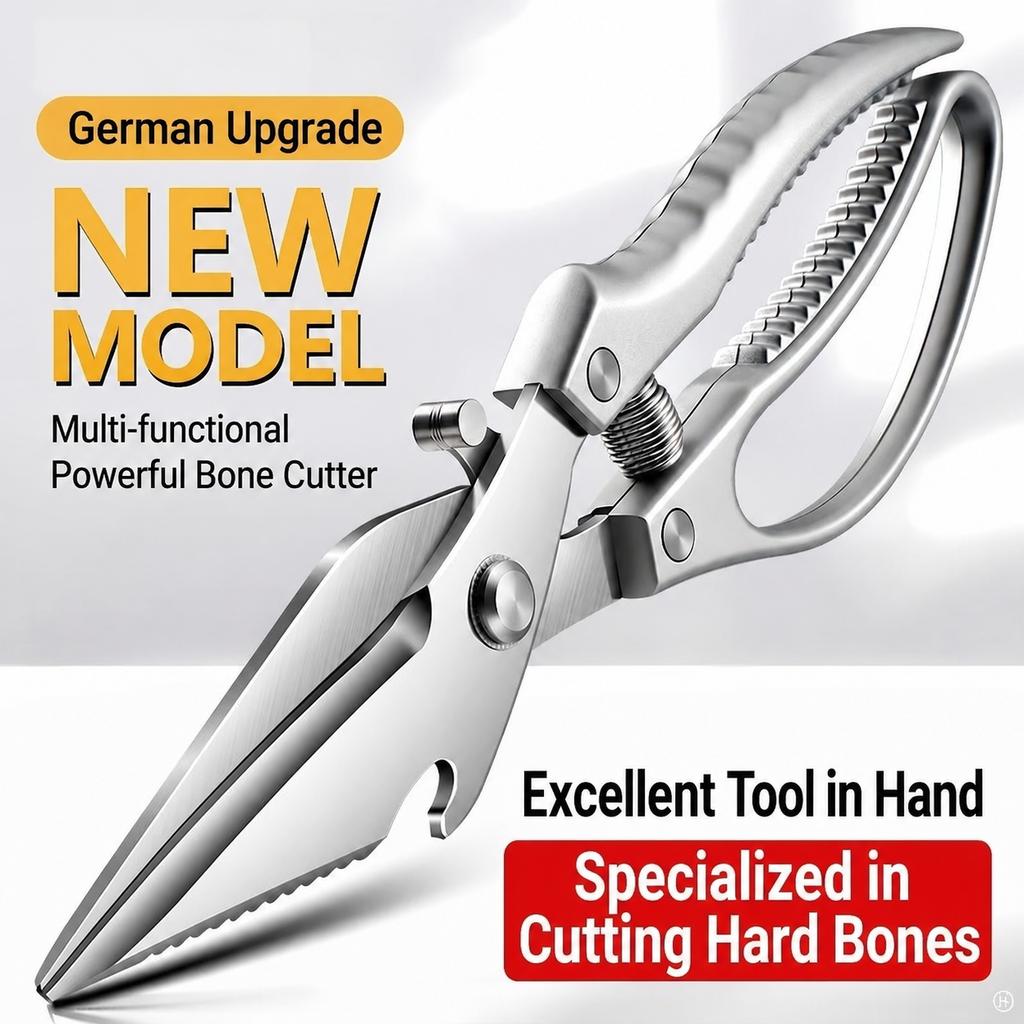 High-End Stainless Steel Kitchen Scissors for Home Use Multi-Functional Food Bone Cutting Meat Roasting Scissors5