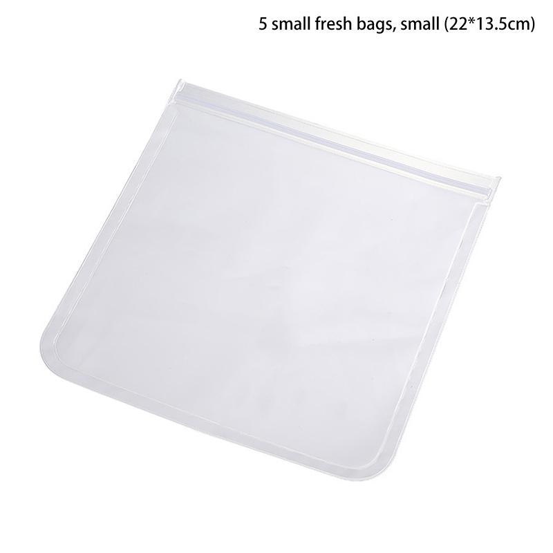 5Pcs Silicone Food Storage Containers Leakproof Stand Up Zip Shut Reusable Rolls Fresh-Keeping Food For Meat Fruits Vegetables