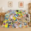 Roztomilý Pokemon Pikachu Kreslená flanelová deka Měkká teplá přehozová deka do ložnice obývacího pokoje postele cestování kempování piknik pro děti