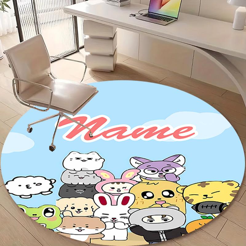 Personalized K-Kpop Team Round Chair Office Rug - Perfect for Mat, Office Chair & More - Ideal Gift for Birthdays and Holidays