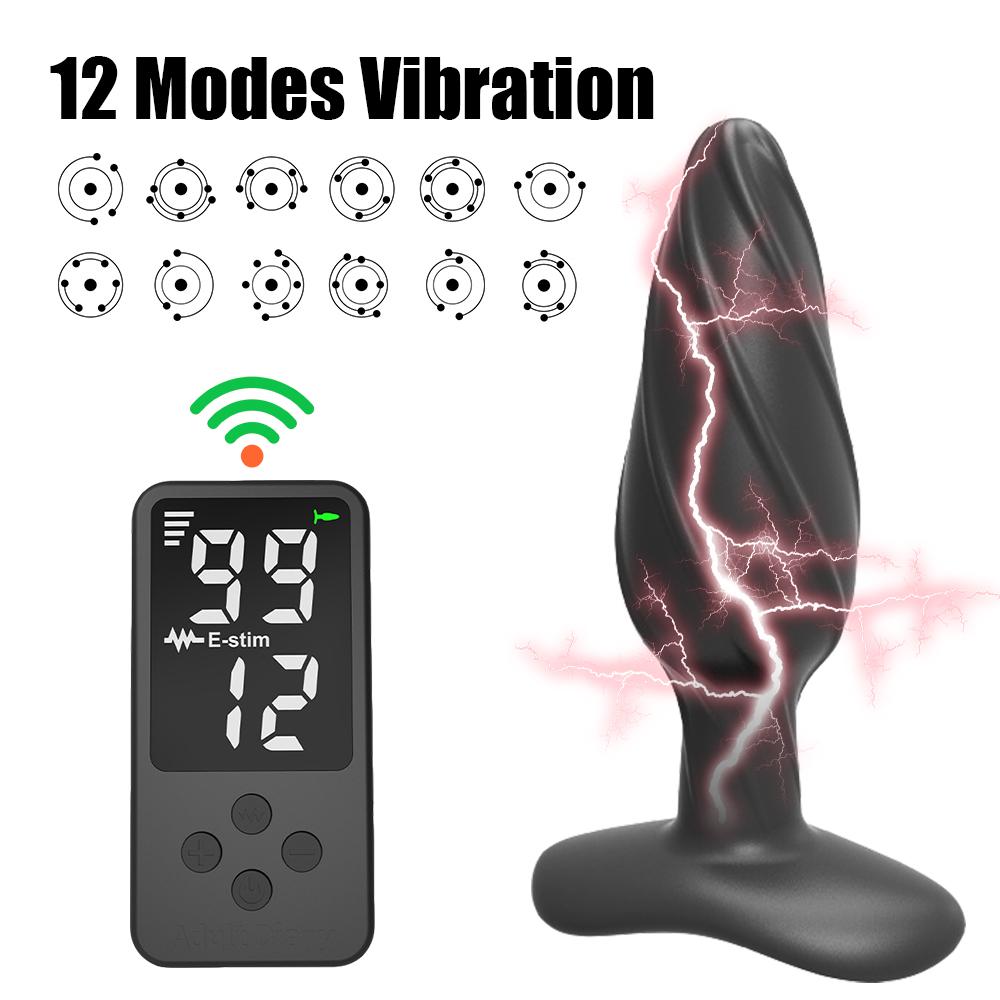 99 Gänge Elektroschock 12 Modi Vibratoren Analplug für Frauen Brustwarze Klitoris Vaginalstimulator Männer Buttplugs Medizinische Sexspielzeuge