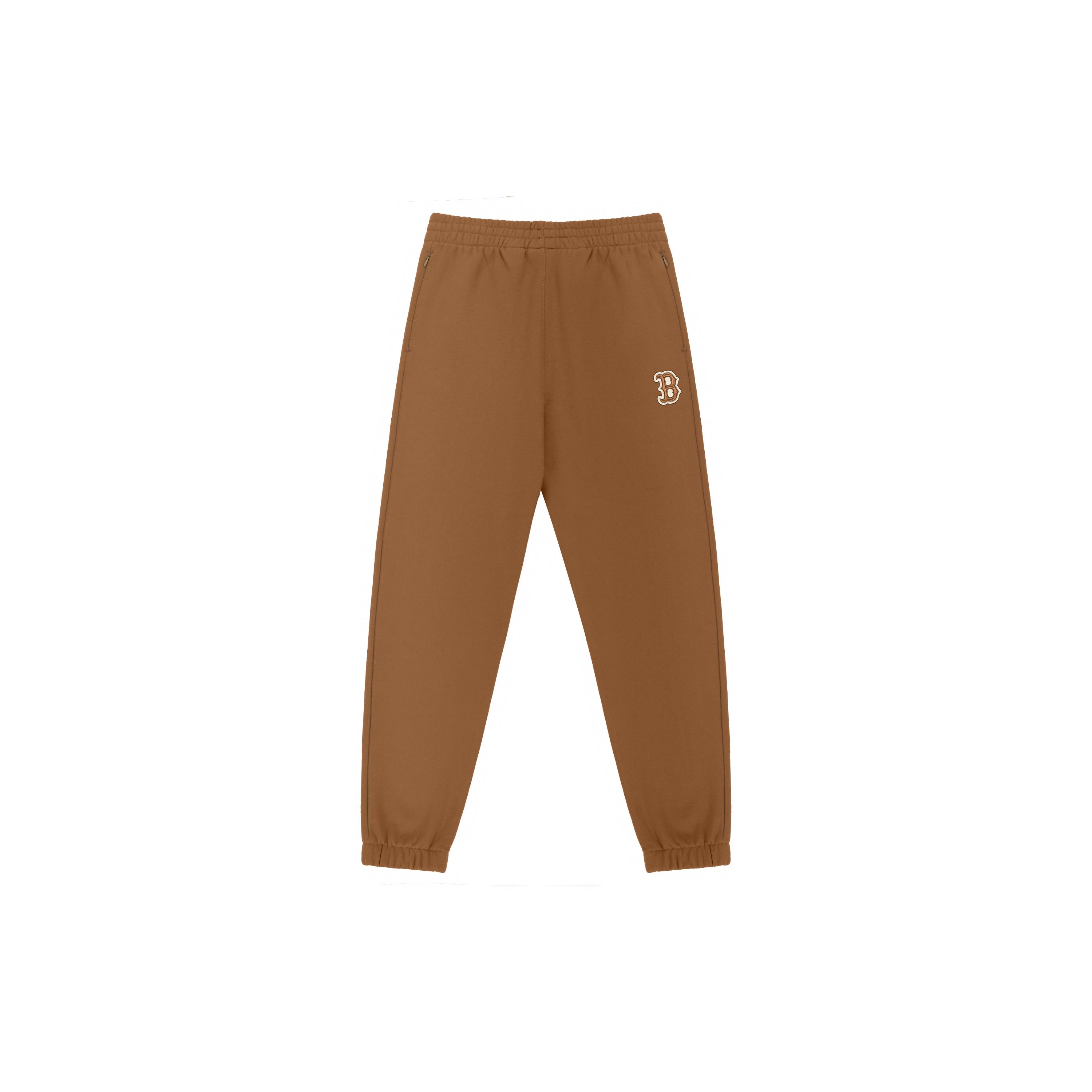 MLB Base Logo Knitted Sweatpants Unisex Brown Moderate Cuffed Pants 3APT00216-43BRS L