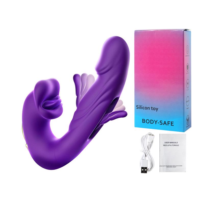 Esplosivo Bacchetta Vibrante 3-in-1 per Lingua con 7 Frequenze Stimolatore del Punto G Aspirante per Donne