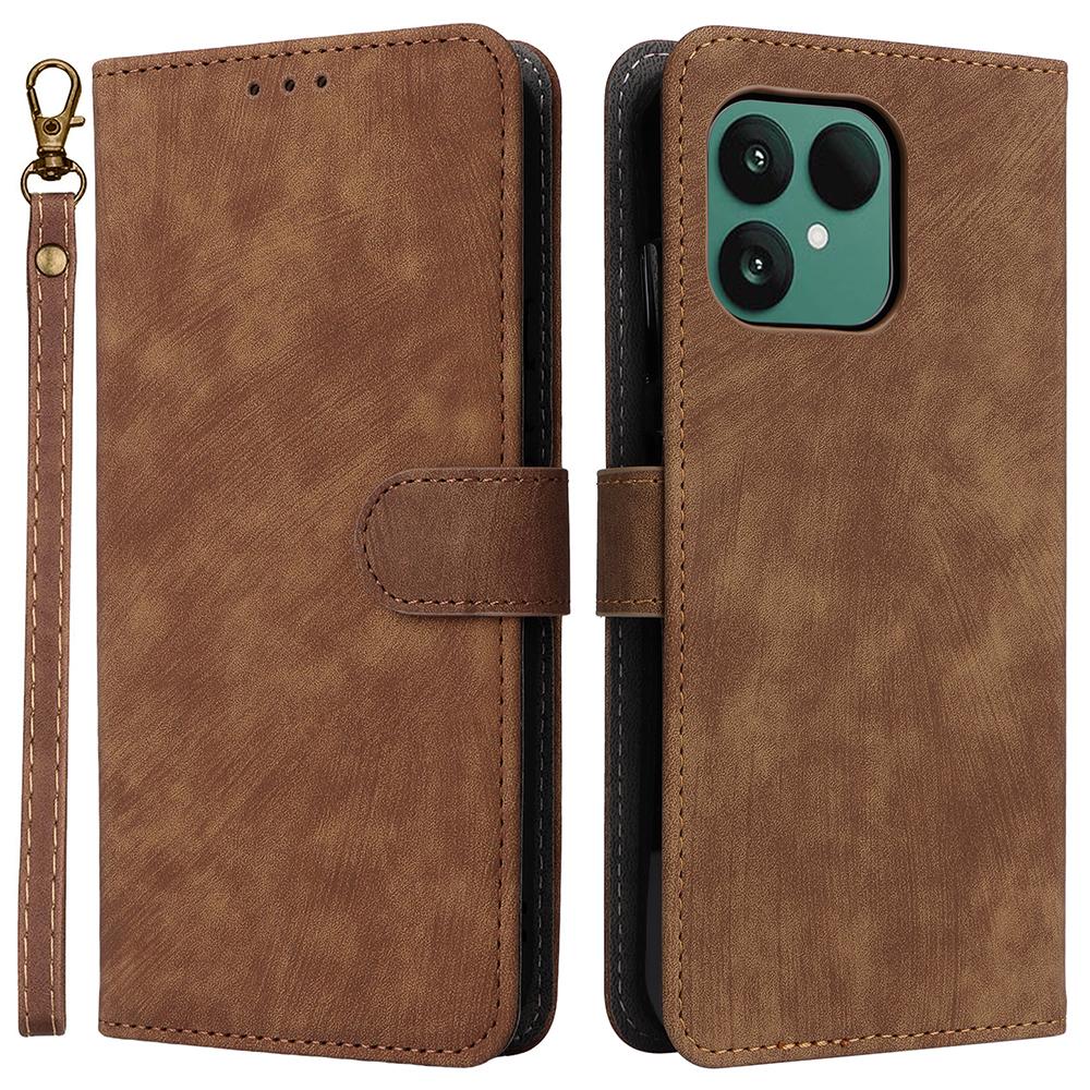 For Fairphone 6 Case Wallet RFID Blocking PU Leather Phone Cover Stand with Strap