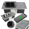 Countertop Socket Retractable Into the Countertop 2X USB 2X 230V Inductive Charger ALU