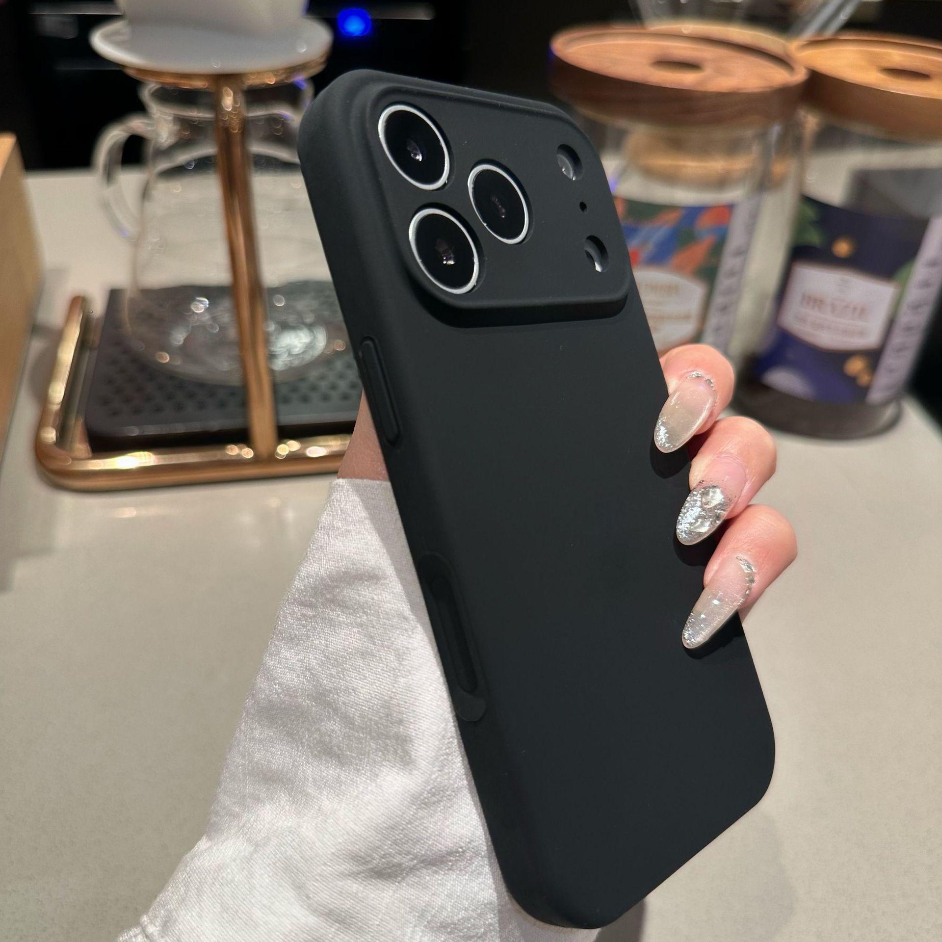 

Чехол для телефона из чистого жидкого силикона для Apple iPhone 17 Pro Max - Мягкий силиконовый противоударный простой чехол с полной защитой для iPhone 16/15/14/13/12/11/Pro/Plus/ProMax iPhone17promax чёрный