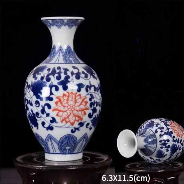 Enamel Flower Vase Decoration New Chinese Retro TV Cabinet Decoration Ceramic Minimalist Chinese Flower Arrangement Vase ZF517