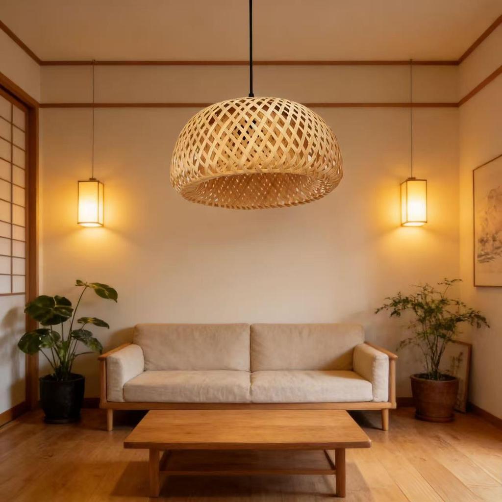Zen Bamboo Art Pendant Lamp: Chinese, Japanese, Southeast Asian Style for Tea Rooms & B&Bs