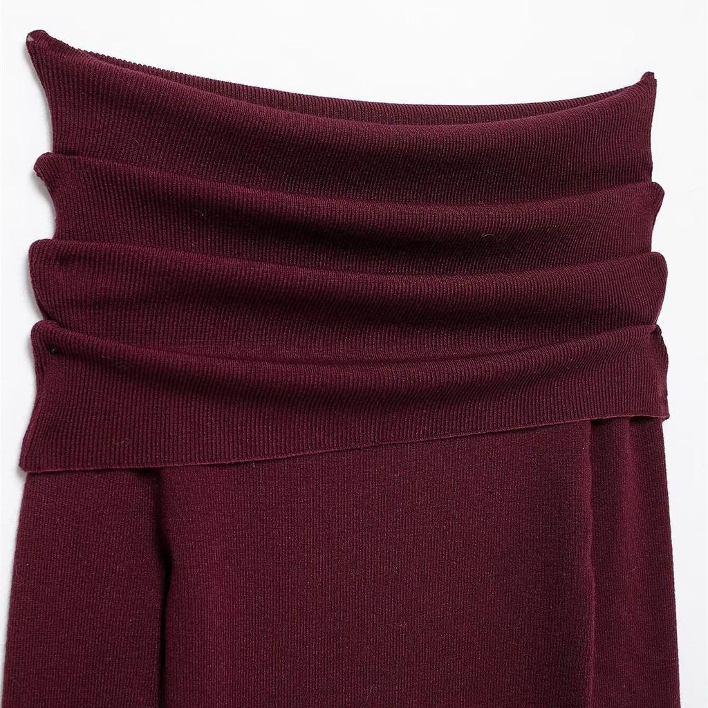 2025 Spring Off-Shoulder Knit Pullover: Women's Slim, Versatile, Long-Sleeved Fashion Top